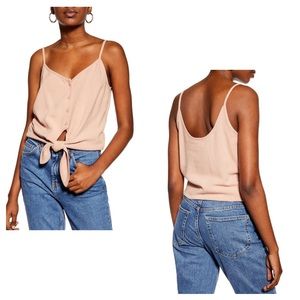 TOPSHOP Tie Front Camisole Top